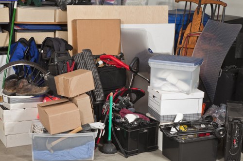Professional team organizing loft items